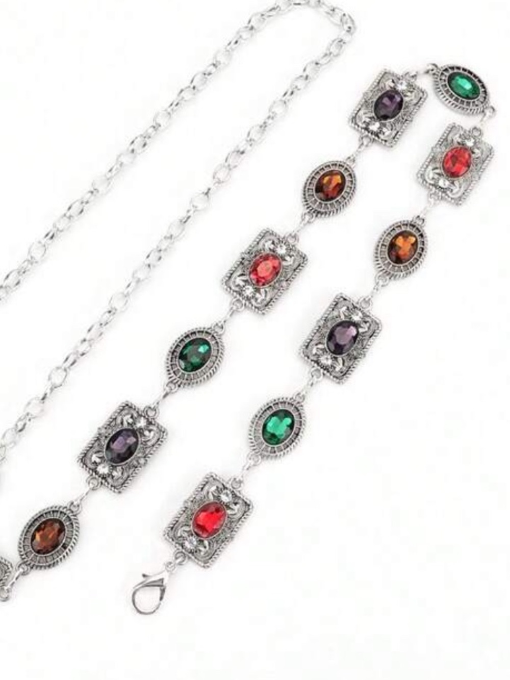 Multicolor Vintage Silver Chain Belt NEW 🏷️